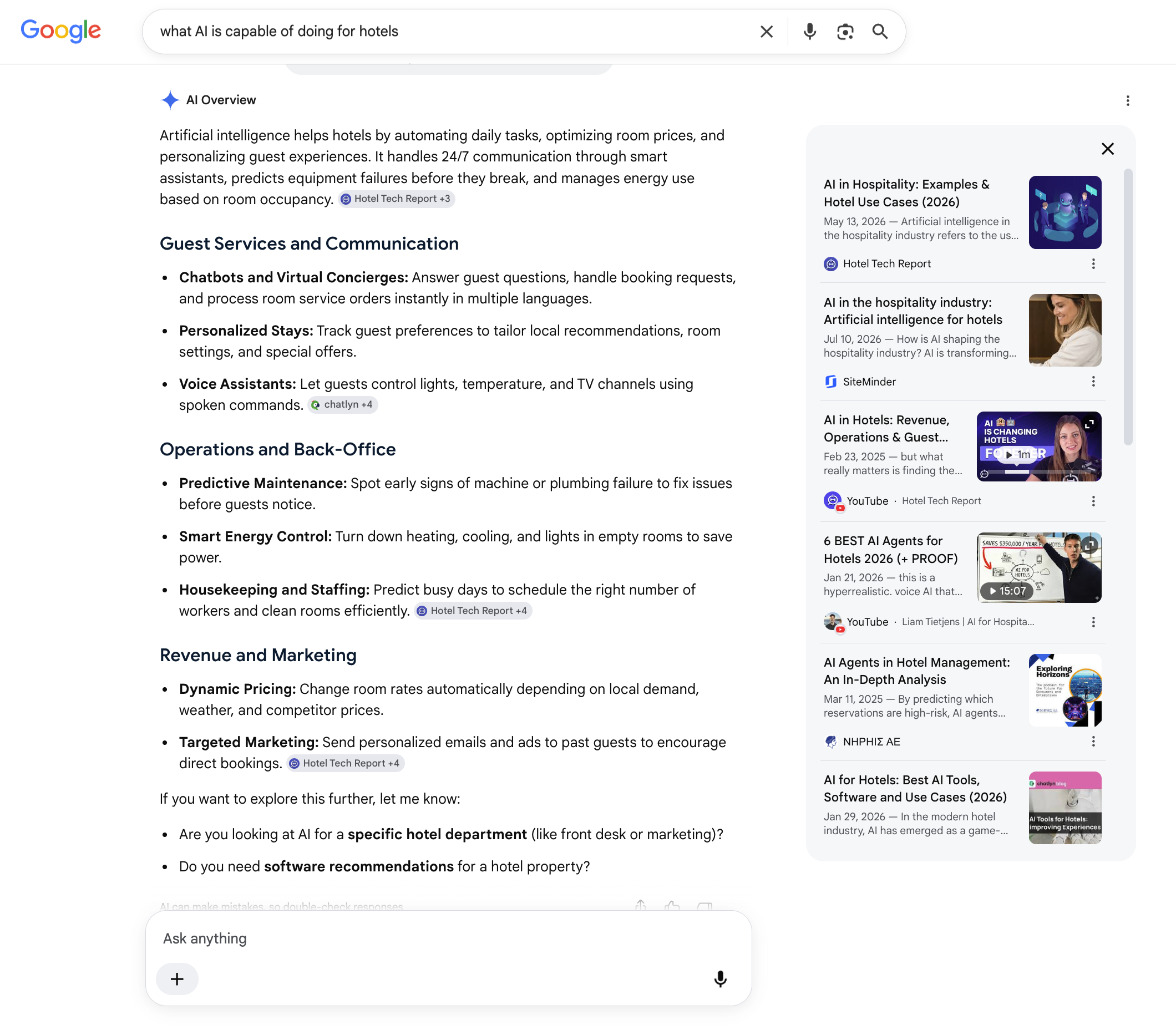Google Search June 2026 - What AI is capable of doing for hotels