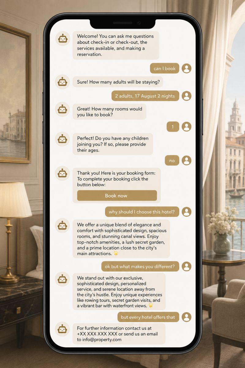 hotel chatbot conversation